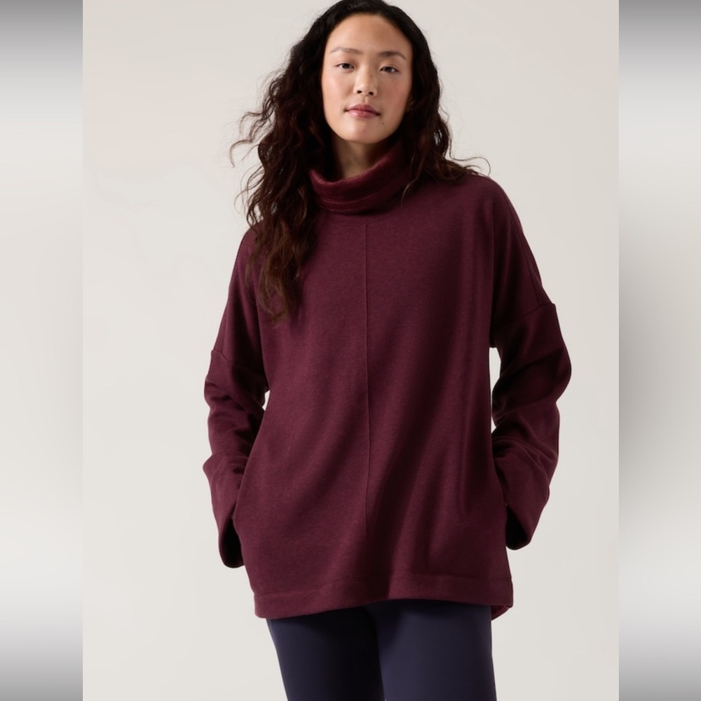 NWT Athleta Cozy Karma Funnel Neck Sweatshirt Size XS